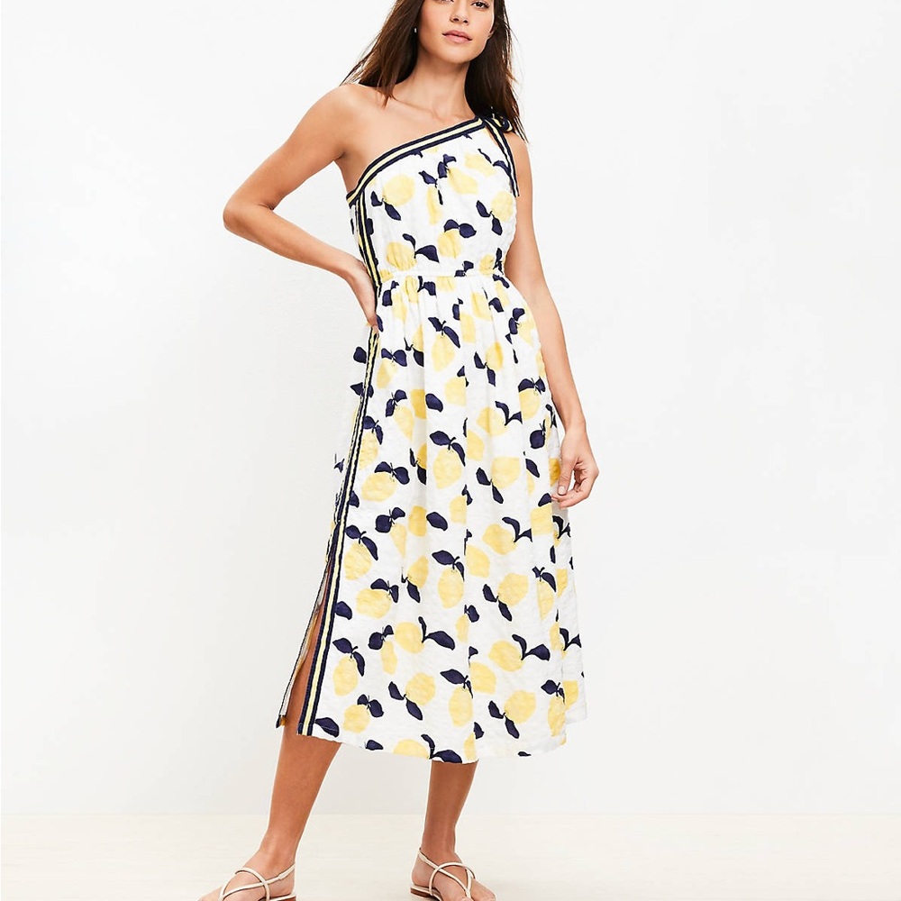 One Shoulder Tie Midi Dress